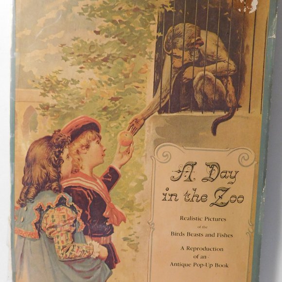 A Day in the Zoo A Reproduction of an Antique Pop-Up Book Vintage - Picture 1 of 16